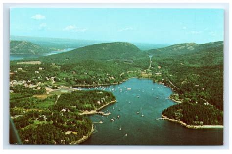 Postcard Aerial View of Northeast Harbor, Maine A11 | eBay