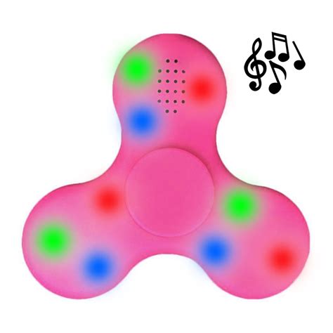 Bluetooth Fidget Spinner - Speaker & Colour LED Light (Pink)