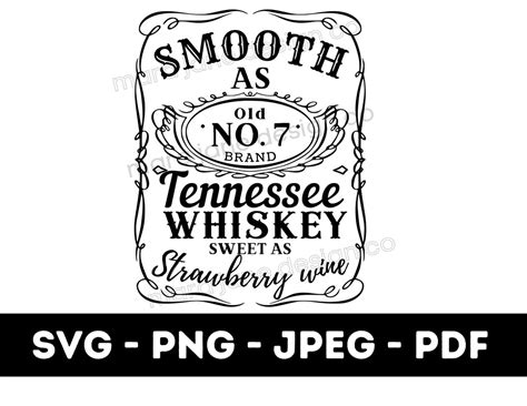 Tennessee Whiskey Lyrics Jack Daniels Whiskey Label Svg | Etsy