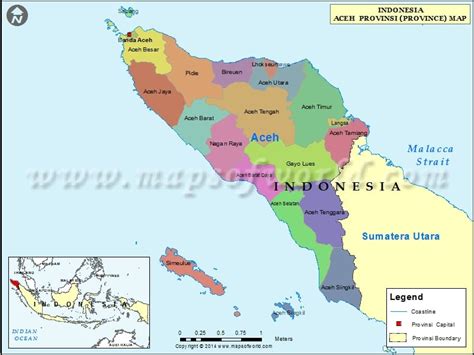 Aceh Map, Map of Aceh Province, Indonesia