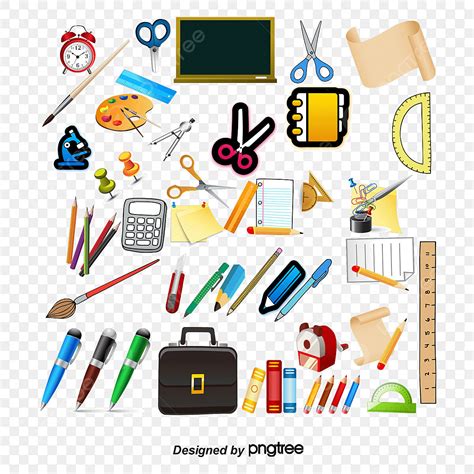 Cartoon School Supplies Hd Transparent, Vector Cartoon School Supplies, School Clipart, Cartoon ...