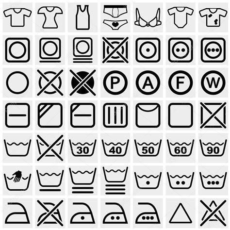 Washing symbols (Washing instruction symbols, bleaching and Ironing ...