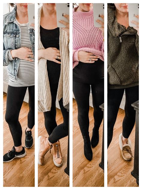 Black Leggings 4 Ways: Maternity Outfit Ideas for Fall - Lovely Lucky Life