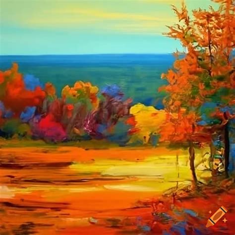 Vibrant acrylic painting of the oklahoma landscape on Craiyon