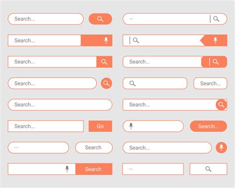 Search bar template set. Internet browser with search box, address bar ...