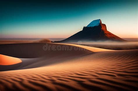 Sand Dunes in the Sahara Desert at Sunset. Ai Generated Stock ...