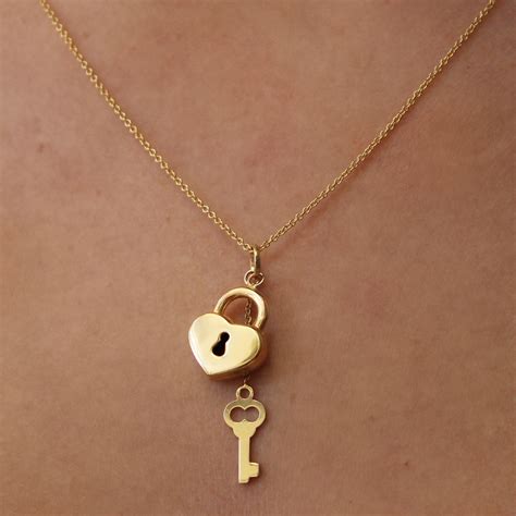 Heart Lock & Key Necklace, 14k Gold - Society Telluride