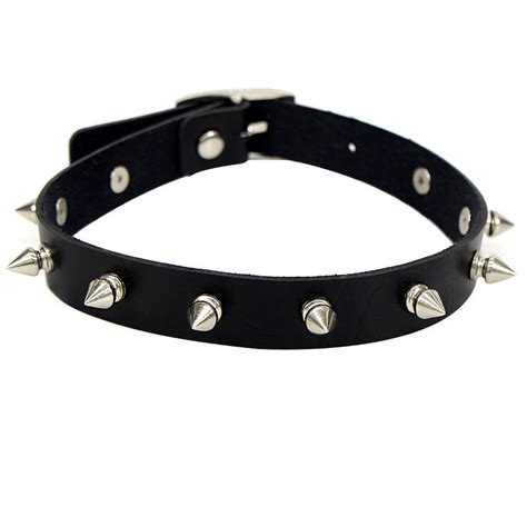 Black spike choker chunky spike collar - Super X Studio