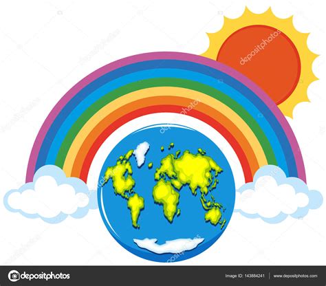 Rainbow over the world — Stock Vector © brgfx #143884241