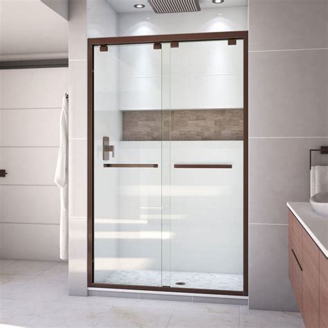 DreamLine Encore 44-in to 48-in W Semi-frameless Oil Rubbed Bronze Bypass/Sliding Shower Door at ...