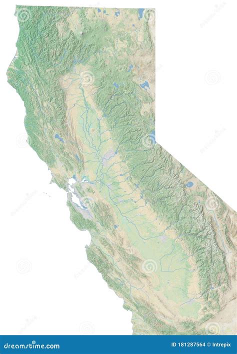 High Resolution Topographic Map of California Stock Illustration - Illustration of shaded ...