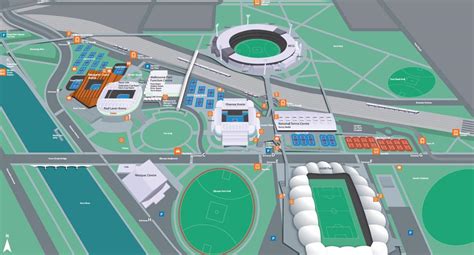 Melbourne park map - Melbourne olympic park map (Australia)