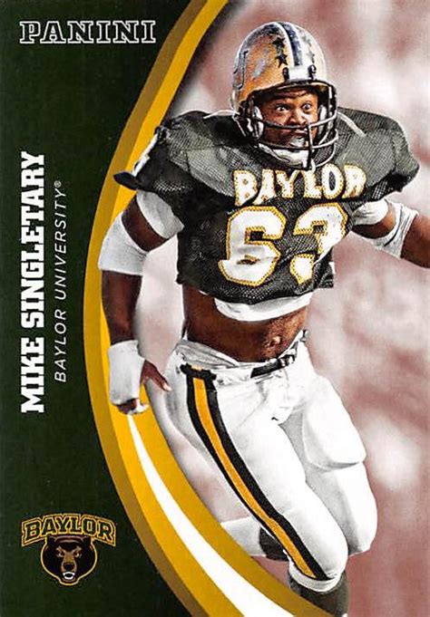 Mike Singletary football card (Baylor Bears) 2016 Panini Team ...