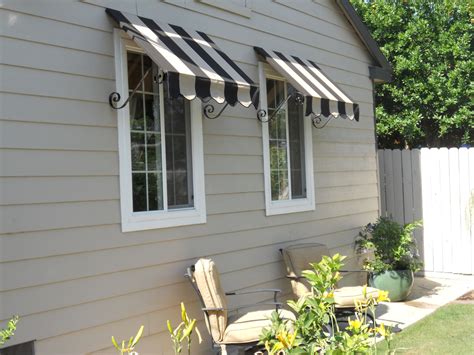 Canvas Window Awnings | House awnings, House front porch, Backyard canopy