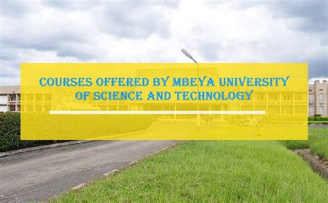 Courses Offered By Mbeya University of Science and Technology 2024 ...