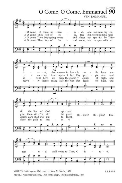 O Come, O Come, Emmanuel | Hymnary.org | Hymn, Piano songs, Sheet music