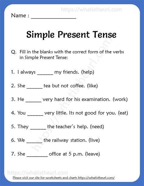 Simple present tense worksheets – Artofit