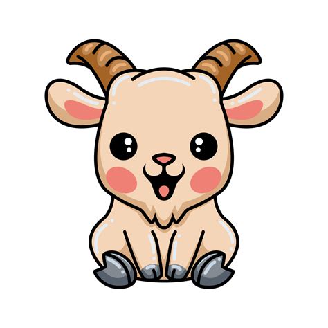 Cute baby goat cartoon sitting 11993794 Vector Art at Vecteezy