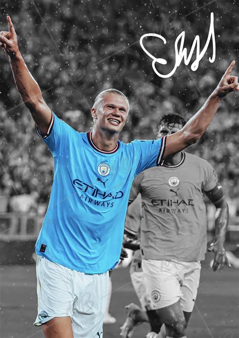 ERLING HAALAND Manchester City Autograph Signed Poster Print - Etsy Australia