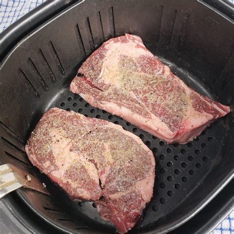 Air Fryer Rib Eye Steak with Blue Cheese Butter - This Old Gal