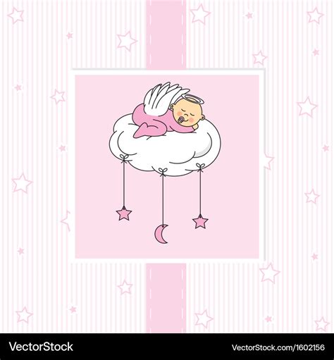 Birth card baby girl Royalty Free Vector Image