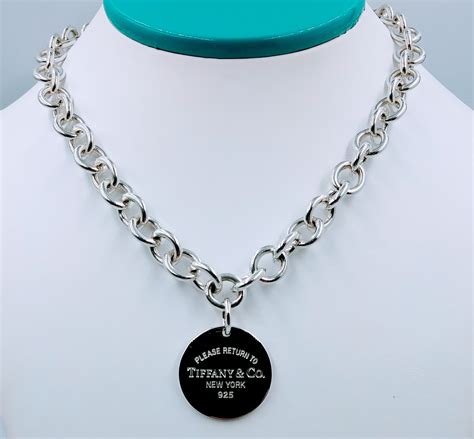 Tiffany & Co. - 925 Sterling Silver Please Return To Tiffany Round Tag Necklace 16" ⋆ SmartShop ...