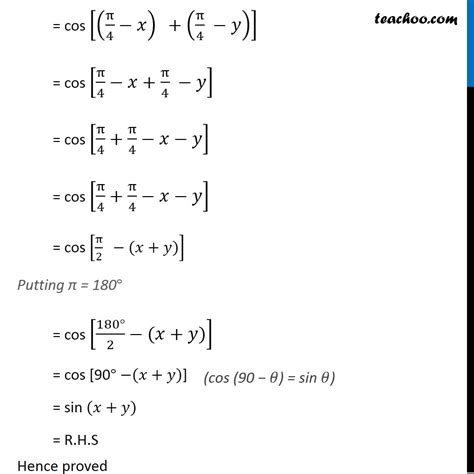 Ex 3.3, 6 - Prove that cos (pi/4 - x) cos (pi/4 - y) - Chapter 3