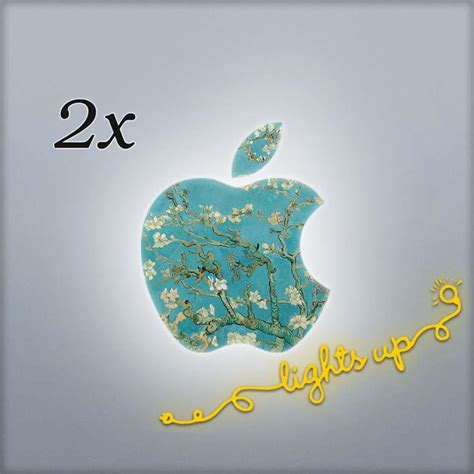 Apple MacBook Decal Apple Logo MacBook Sticker GLOWING Almond Blossom ...