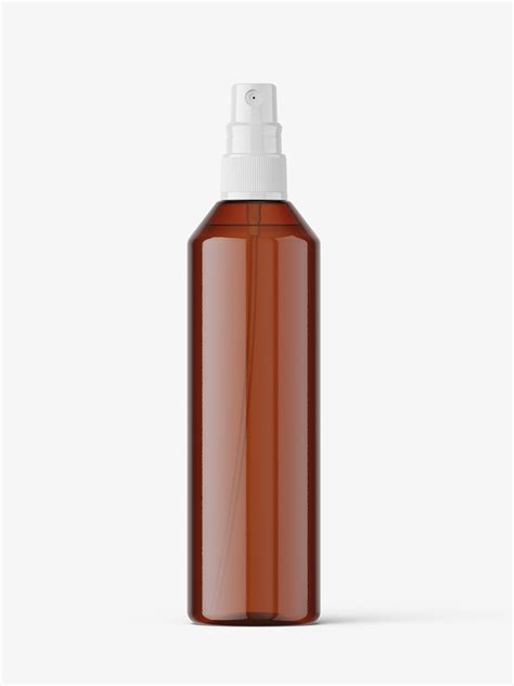 Free amber spray bottle mockup - Smarty Mockups