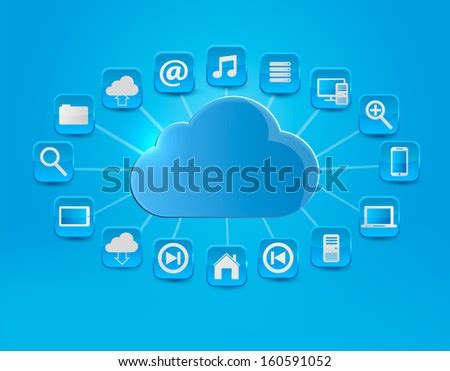 Cloud Computing Concept Background Icons Tablet Stock Vector 116571595 ...