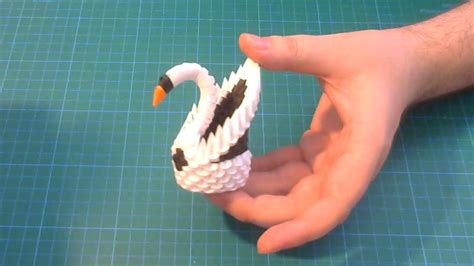 3D Origami small swan tutorial, DIY paper small swan