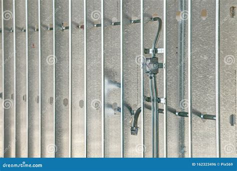 Steel Stud Construction in a Wall Stock Photo - Image of electrical ...