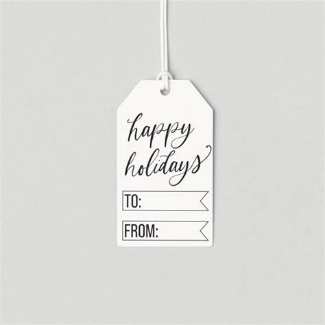 Simple Happy Holidays Gift Tag Printable Christmas Gift Tag - Etsy