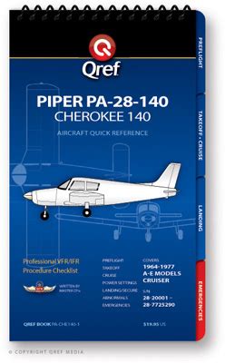 Piper Cherokee 140 PA-28-140 Checklist Qref Book - MyPilotStore.com