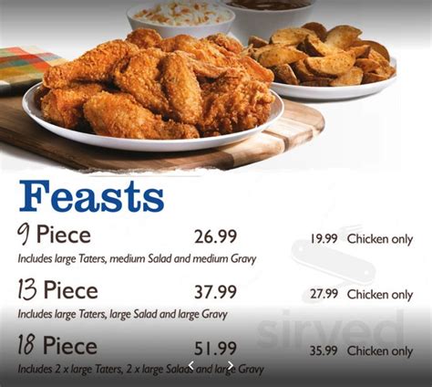 Mary Brown's Famous Chicken & Taters! menu in Lethbridge, Alberta