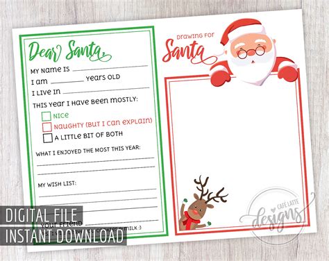 Letter to Santa Santa Letter Kids Letter to Santa Christmas - Etsy Canada