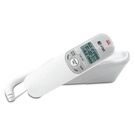 AT and T Corded Trimline Phone with Caller ID, White TR1909W - The Home ...