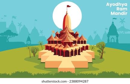 Ayodhya City Ram Mandir Ram Temple Stock Vector (Royalty Free) 2388094317 | Shutterstock