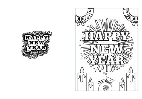 Happy New Year Free Printable Coloring Pages and Cards for Kids - In ...