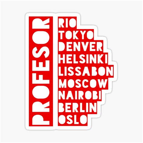 "El Profesor New Red Text Premium" Sticker for Sale by Design-Maniya | Redbubble