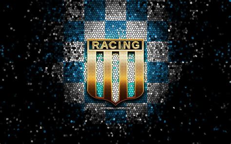 Racing FC, glitter logo, Argentine Primera Division, blue white ...