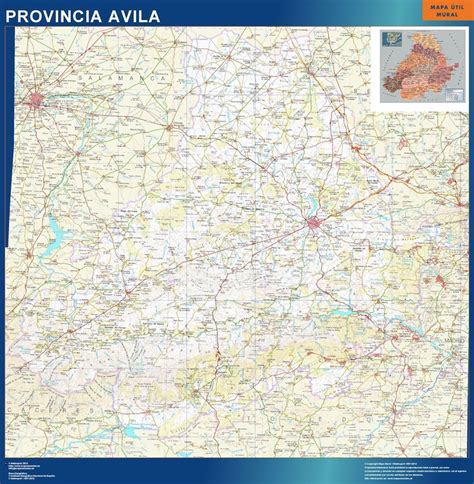 Province Avila biggest wall map from Spain | Biggest wall maps of the ...