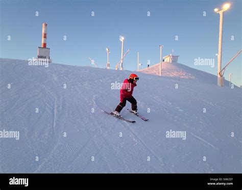 Child skiing, Ruka ski resort, Finland. MR available Stock Photo - Alamy