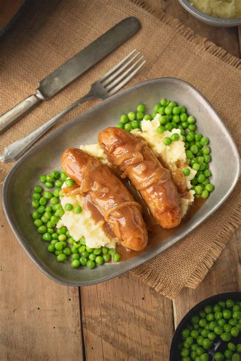 Bangers and Mash with Onion Gravy