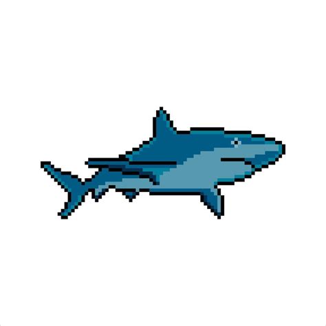 Shark with pixel art design. Vector illustration. 19848906 Vector Art ...