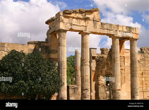 Libya, Cyrene. Ruins of Cyrene Necropolis. Unesco World Heritage Site ...