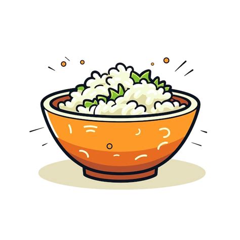 A bowl of rice with a picture of a bowl of rice in it. | Premium AI ...