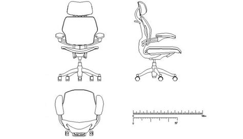 an office chair is shown with measurements