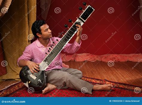 Handsome Sitar Player stock photo. Image of close, instrument - 19033234