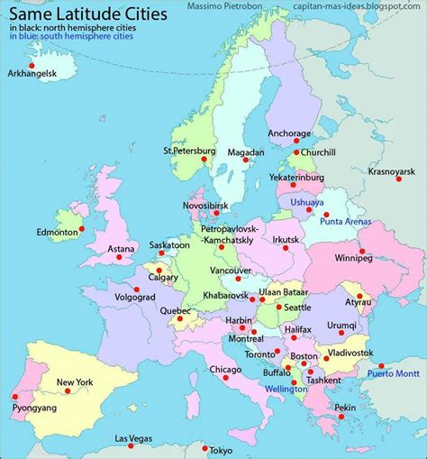 Cities on the same latitude : r/MapPorn